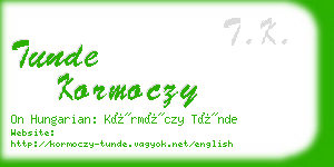 tunde kormoczy business card